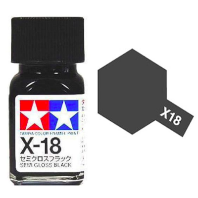 Tamiya 80018 Enamel X-18 Semi Gloss Black 10ml