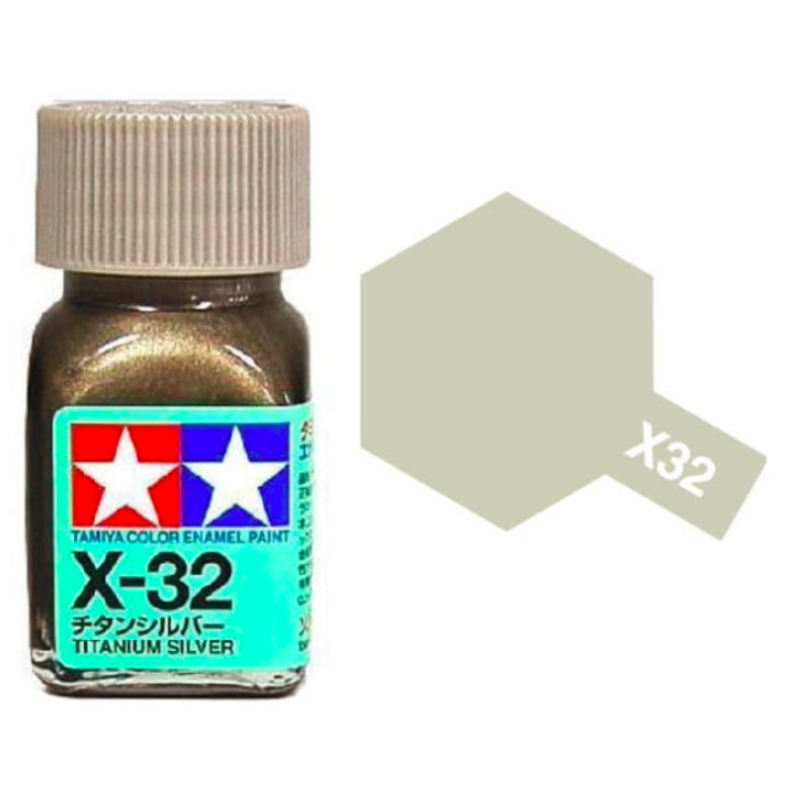 Tamiya 80032 Enamel X-32 Titanium Silver Gloss 10ml