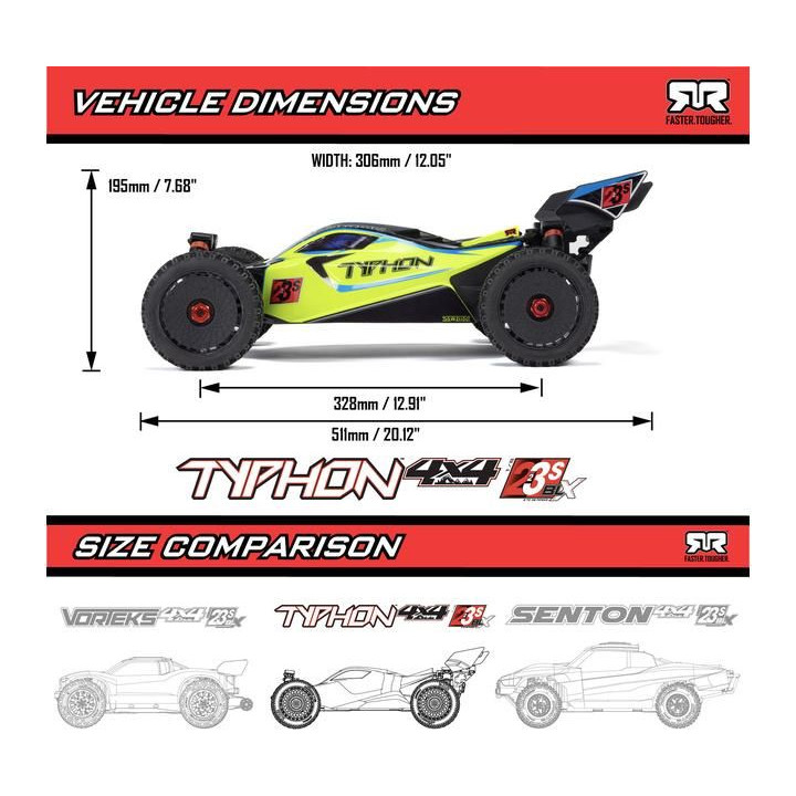 Arrma Typhon 223S BLX 1:8 4WD RTR DSC zelená