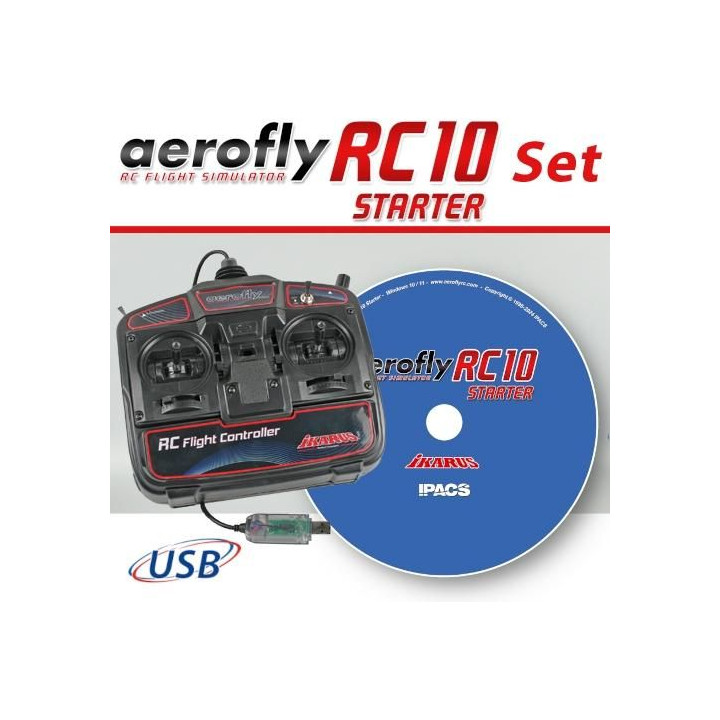 Aerofly RC10 STARTER na DVD s USB ovladačem pro Win 10/11