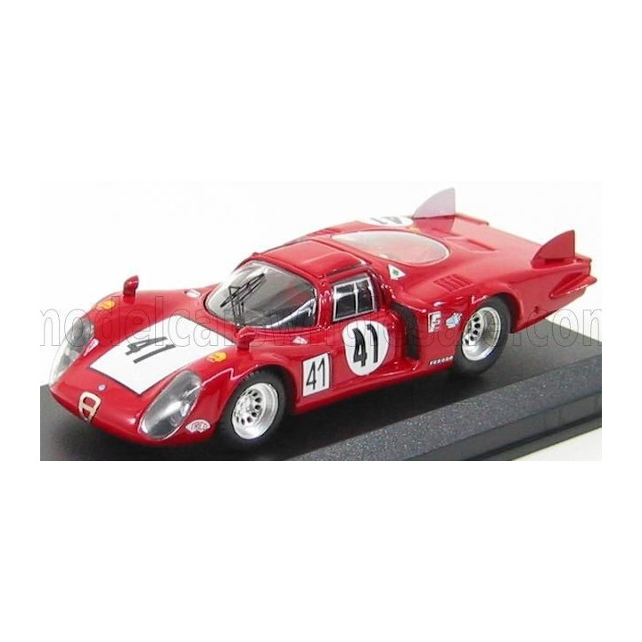 BEST MODEL ALFA ROMEO 33.2 LM N 41 24h LE MANS 1968 BAGHETTI - VACCARELLA - RED WHITE 1/43