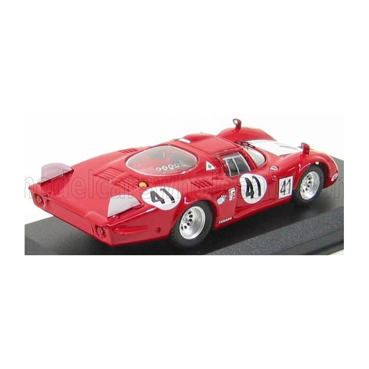 BEST MODEL ALFA ROMEO 33.2 LM N 41 24h LE MANS 1968 BAGHETTI - VACCARELLA - RED WHITE 1/43