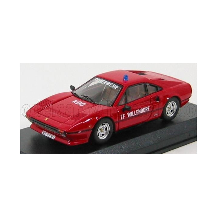 BEST MODEL FERRARI 308 GTB COUPE 1983 FEUERWEHR FF WILLENDORF AUSTRIA - FIRE ENGINE - RED 1/43