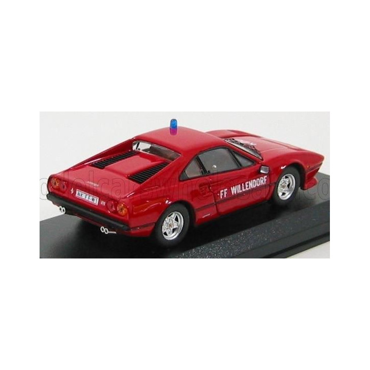 BEST MODEL FERRARI 308 GTB COUPE 1983 FEUERWEHR FF WILLENDORF AUSTRIA - FIRE ENGINE - RED 1/43