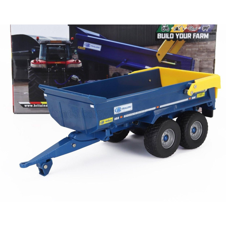 BRITAINS KANE DUMP TRAILER - CARRELLO CASSONE RIBALTABILE - BLUE YELLOW 1/32