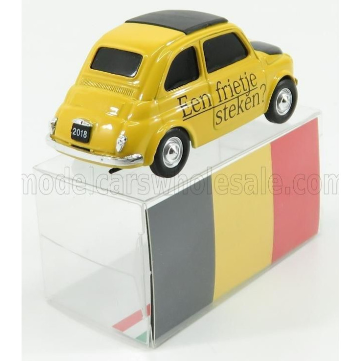 BRUMM FIAT 500 BRUMS BELGIO - VOLLE PETROLE ! 2018 - YELLOW 1/43