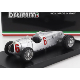 BRUMM AUTO UNION F1  TIPO C RUOTE GEMELLATE N 6 SEASON 1936 HANS STUCK - SILVER 1/43
