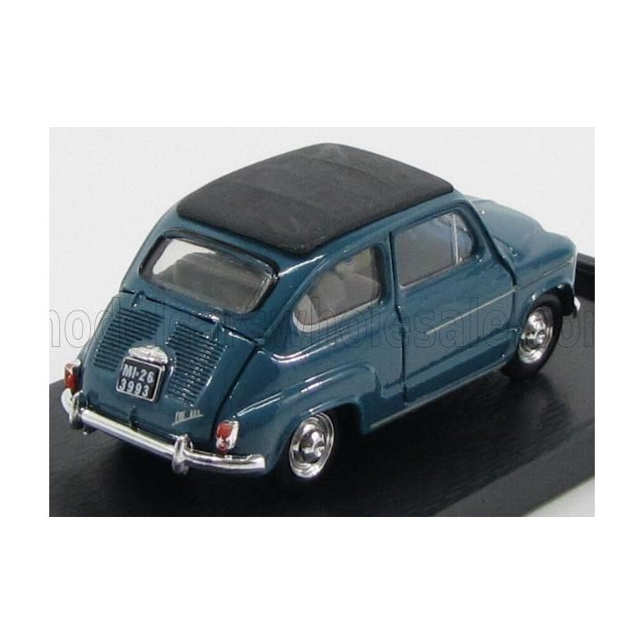 BRUMM FIAT 600D TRASFORMABILE CHIUSA 1960 - BLUE 404 1/43