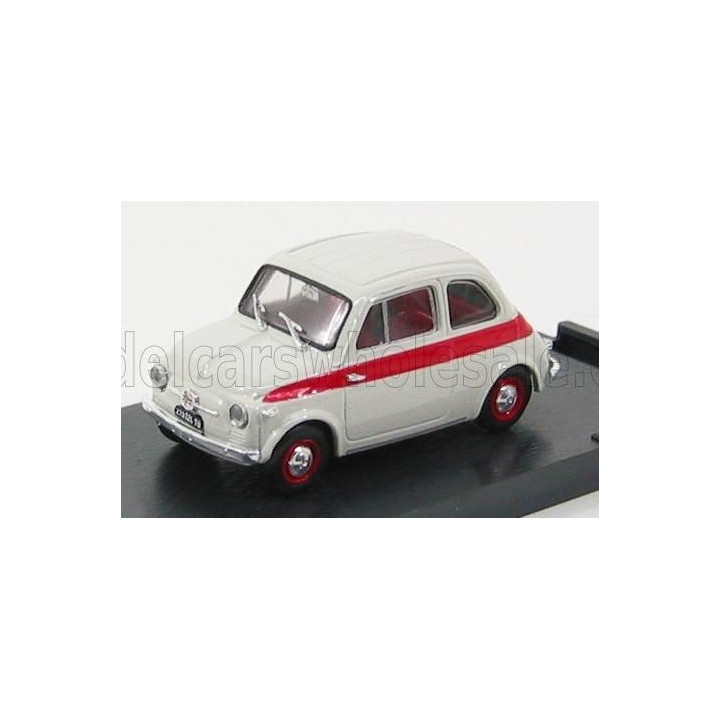 BRUMM FIAT 500 NUOVA SPORT TETTO METALLICO - METAL TOP 1957 - LIGHT GREY 1/43