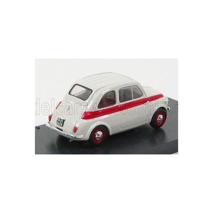 BRUMM FIAT 500 NUOVA SPORT TETTO METALLICO - METAL TOP 1957 - LIGHT GREY 1/43