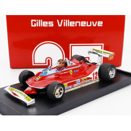 BRUMM FERRARI F1  312T4 N 12 WINNER USA OVEST GP 1979 GILLES VILLENEUVE - WITH DRIVER FIGURE - RED 1/43
