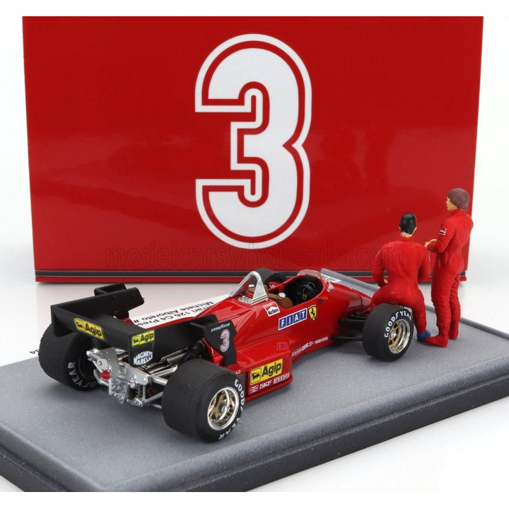 BRUMM PROM FERRARI F1 126C4 N 0 PRESENTAZIONE FIORANO SEASON 1984 WITH MICHELE ALBORETO AND RENE ARNOUX DRIVER FIGURES - RED BLA