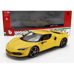 BURAGO FERRARI 296 GTB HYBRID 830HP V6 2021 - YELLOW 1/18