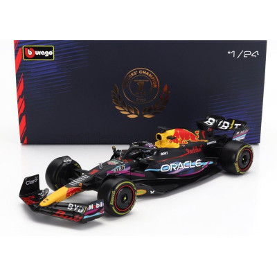 BURAGO RED BULL F1  RB19 TEAM ORACLE RED BULL RACING N 1 WORLD CHAMPION WINNER MIAMI GP 2023 MAX VERSTAPPEN - WITH PILOT AND SHO