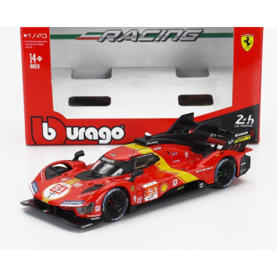 BURAGO FERRARI 499P 3.0L TURBO V6 TEAM FERRARI AF CORSE N 51 WINNER 24h LE MANS 2023 ALESSANDRO PIER GUIDI - JAMES CALADO - ANTO