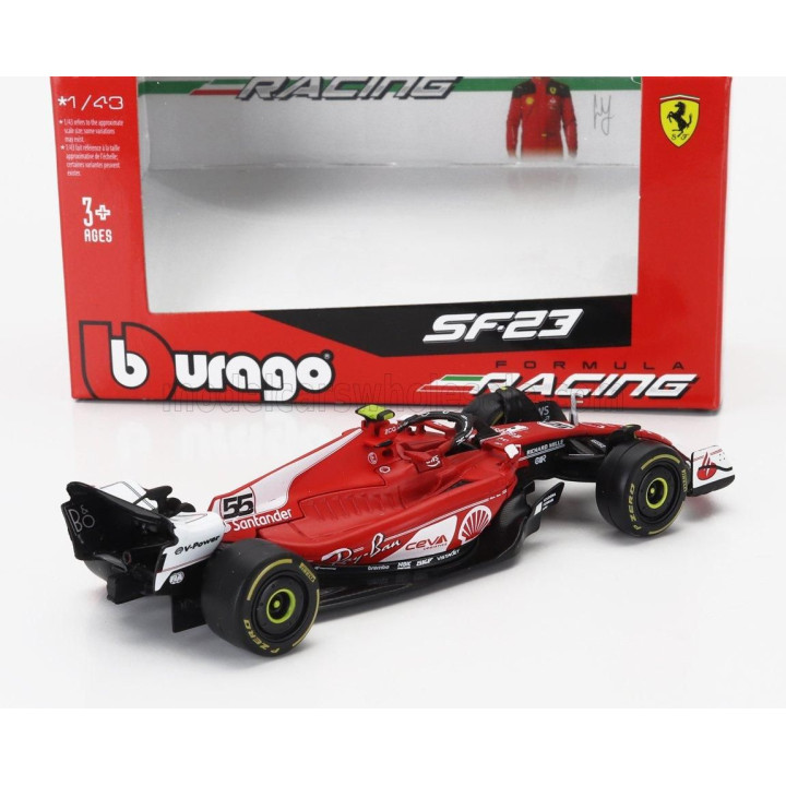BURAGO FERRARI F1  SF-23 TEAM SCUDERIA FERRARI N 55 LAS VEGAS USA GP 2023 CARLOS SAINZ - RED WHITE BLACK 1/43