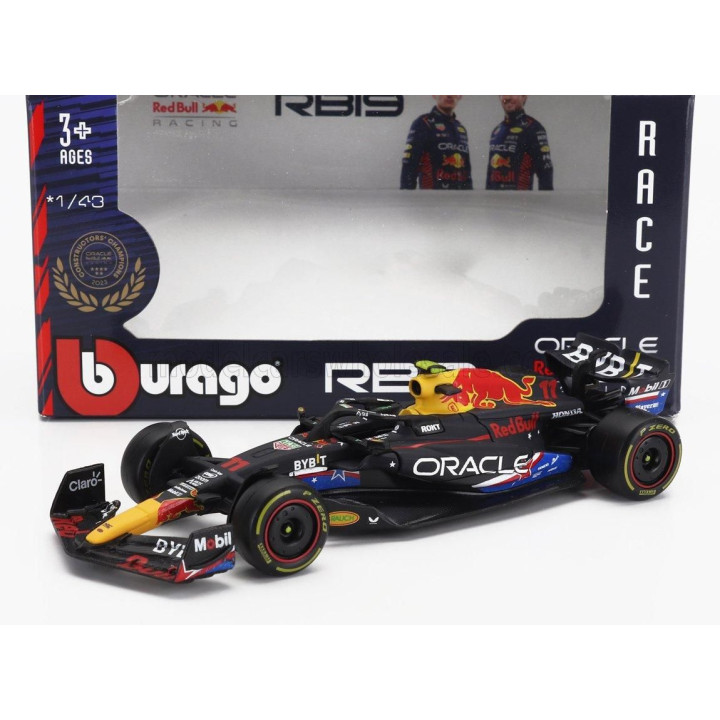 BURAGO RED BULL F1  RB19 TEAM ORACLE RED BULL RACING N 11 4th AUSTIN USA GP 2023 SERGIO PEREZ - MATT BLUE 1/43