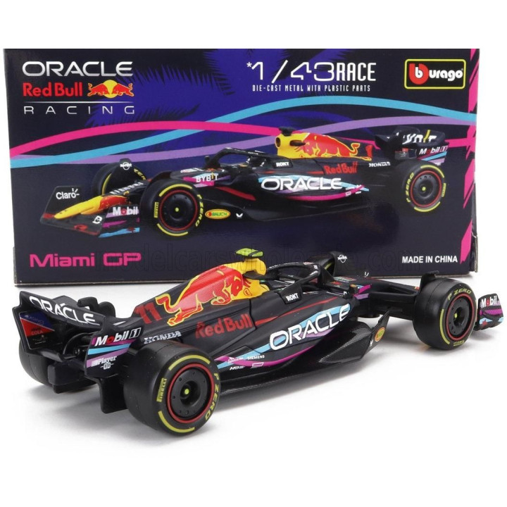 BURAGO RED BULL F1  RB19 TEAM ORACLE RED BULL RACING N 11 2nd MIAMI GP 2023 SERGIO PEREZ - MATT BLUE 1/43