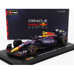 BURAGO RED BULL F1  RB19 TEAM ORACLE RED BULL RACING N 11 3rd LAS VEGAS USA GP 2023 SERGIO PEREZ - WITH PILOT AND SHOWCASE - PUR