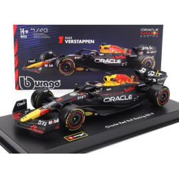 BURAGO RED BULL F1  RB19 TEAM ORACLE RED BULL RACING N 1 WORLD CHAMPION SEASON 2023 MAX VERSTAPPEN - CON PILOTA E VETRINA - WITH