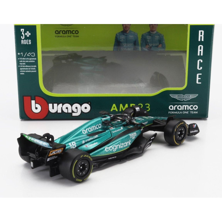 BURAGO ASTON MARTIN F1  AMR23 TEAM ARAMCO COGNIZANT N 18 SEASON 2023 LANCE STROLL - GREEN 1/43