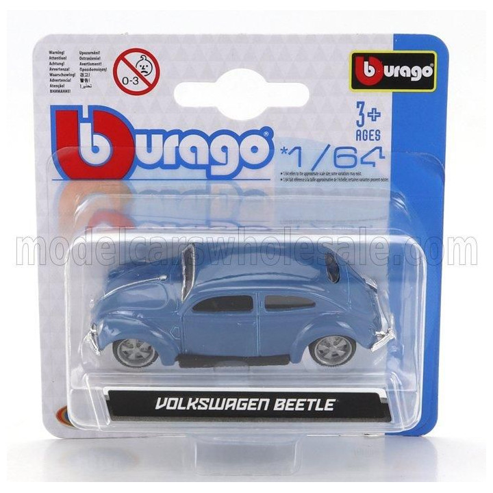 BURAGO VOLKSWAGEN BEETLE MAGGIOLINO KAFER CUSTOM 1965 - BLUE 1/64