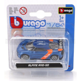 BURAGO RENAULT ALPINE A110 COUPE 2019 - BLUE ORANGE 1/64