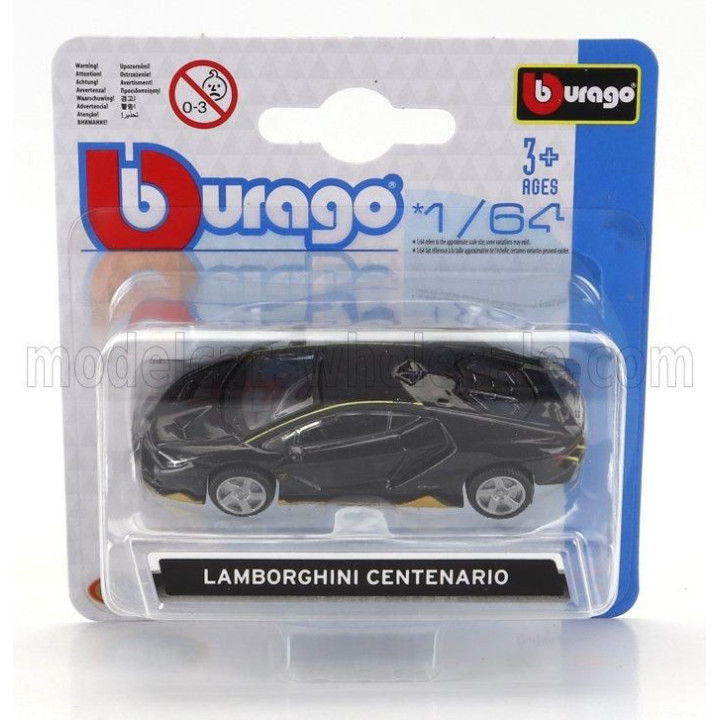 BURAGO LAMBORGHINI CENTENARIO 2016 - GREY YELLOW 1/64