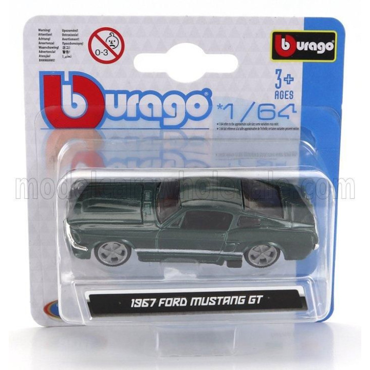 BURAGO FORD USA MUSTANG GT500 COUPE 1967 - GREEN 1/64