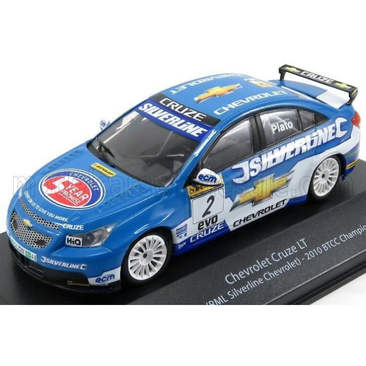 EDICOLA CHEVROLET CRUZE LT TEAM RML SILVERLINE CHEVROLET N 2 CHAMPION SEASON BTCC 2010 JASON PLATO - BLUE WHITE 1/43