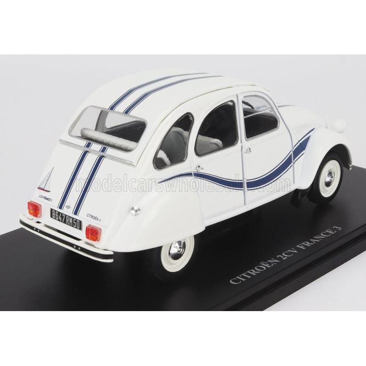 EDICOLA CITROEN 2CV FRANCE 3 1983 - WHITE BLUE 1/24