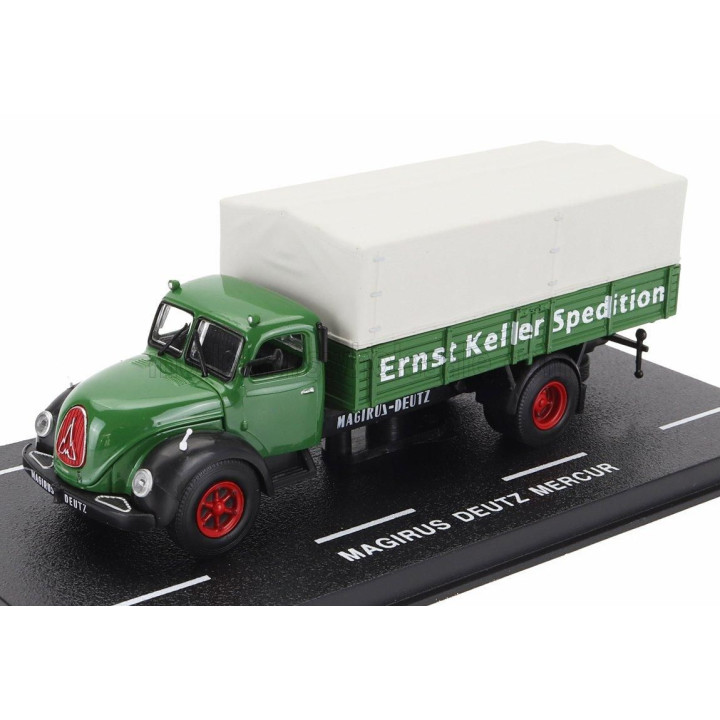 EDICOLA MAGIRUS DEUTZ TLF-16 MERCUR TELONATO TRUCK 2-ASSI 1956 - GREEN WHITE 1/87