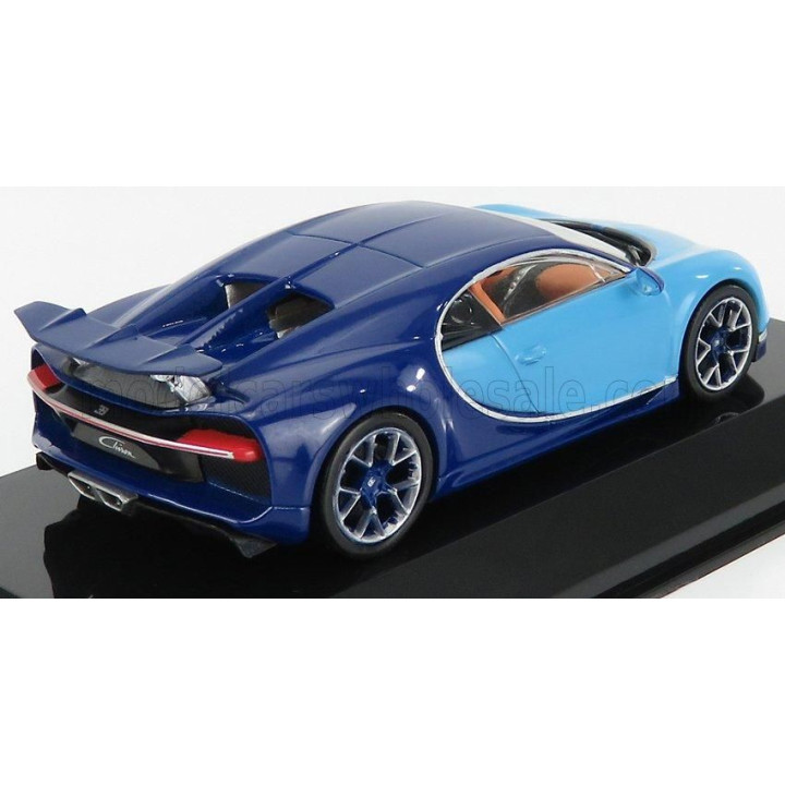 EDICOLA BUGATTI CHIRON LE PATRON 2016 - CON VETRINA - WITH SHOWCASE - 2 TONE BLUE 1/43