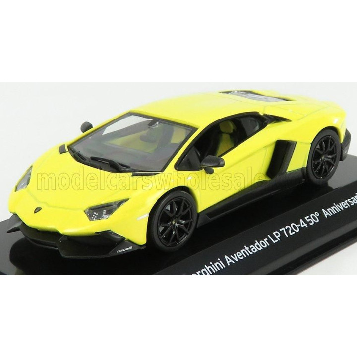 EDICOLA LAMBORGHINI AVENTADOR LP720-4 50th ANNIVERSARY 2013  - CON VETRINA - WITH SHOWCASE - YELLOW 1/43