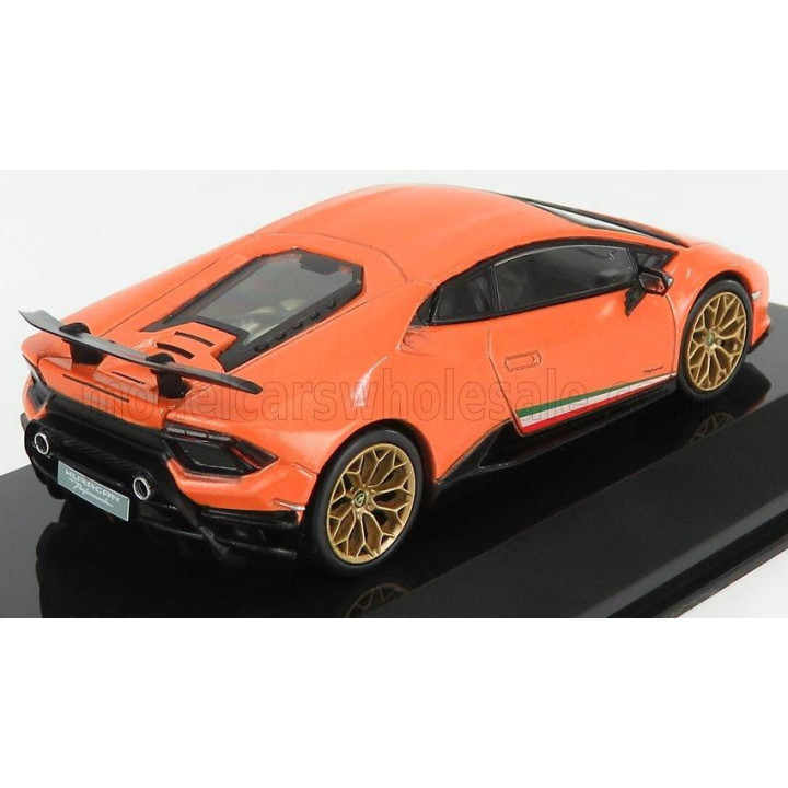 EDICOLA LAMBORGHINI HURACAN PERFORMANTE 2017 - CON VETRINA - WITH SHOWCASE - ORANGE MET 1/43