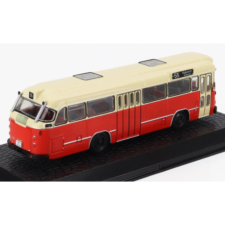 EDICOLA MAGIRUS DEUTZ SATURN II AUTOBUS 1957 - DAMAGE DISPLAY BOX - RED CREAM 1/72