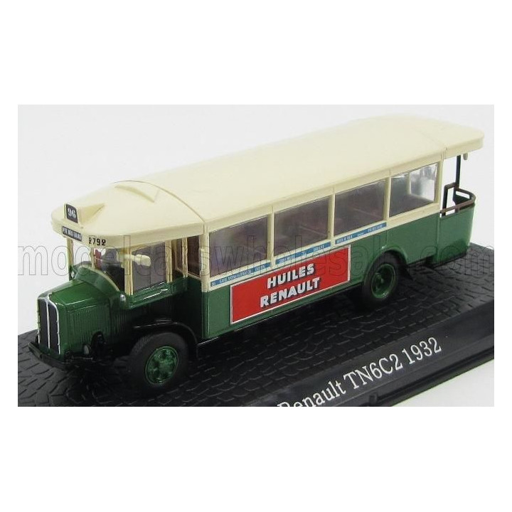 EDICOLA RENAULT TN6C2 AUTOBUS PTE DES LILAS 1932 - DAMAGE DISPLAY BOX - GREEN WHITE 1/72