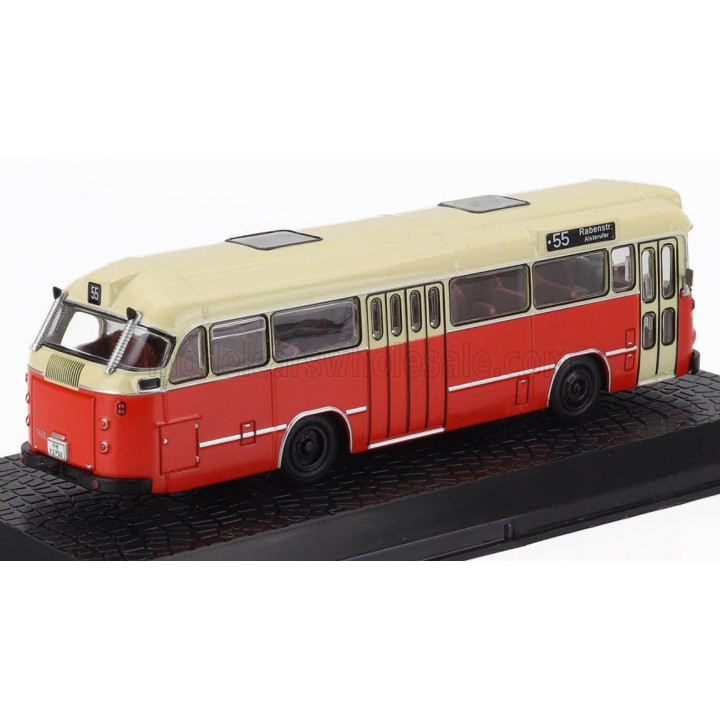 EDICOLA MAGIRUS DEUTZ SATURN II AUTOBUS 1957 - DAMAGE DISPLAY BOX - RED CREAM 1/72