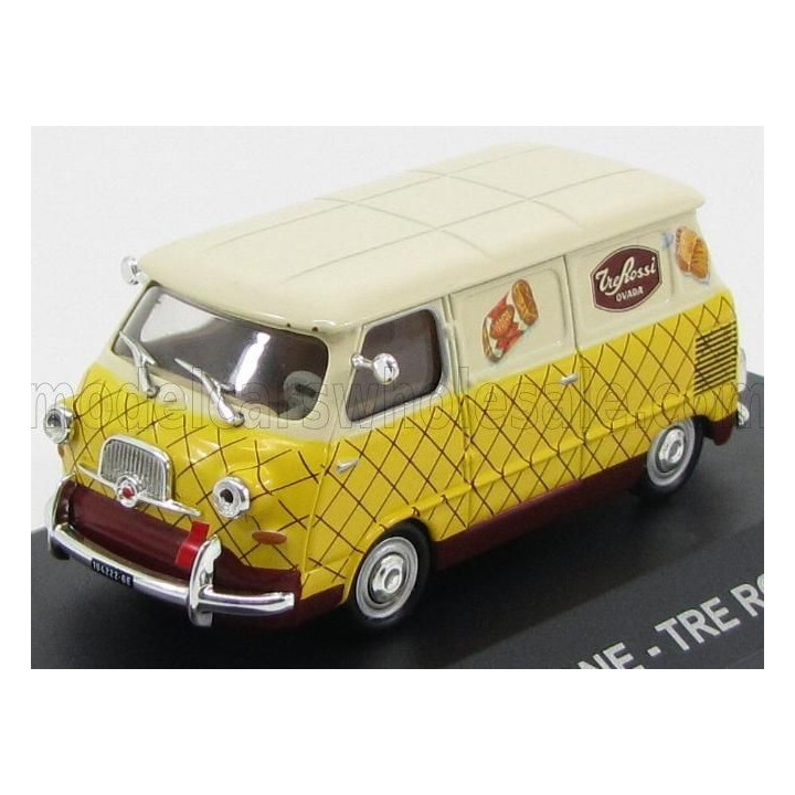 EDICOLA FIAT 600 FURGONE VAN TRE ROSSI 1957 - IVORY CREAM BROWN 1/43