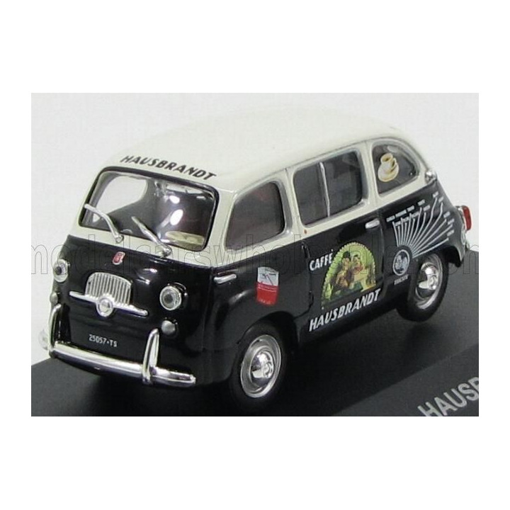 EDICOLA FIAT 600 MULTIPLA HAUSBRANDT CAFFE' 1956 - BLACK WHITE 1/43