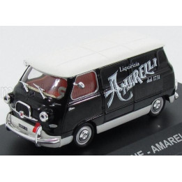 EDICOLA FIAT 600 FURGONE VAN 1958 - LIQUIRIZIA AMARELLI - BLACK WHITE 1/43