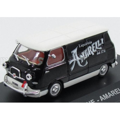 EDICOLA FIAT 600 FURGONE VAN 1958 - LIQUIRIZIA AMARELLI - BLACK WHITE 1/43