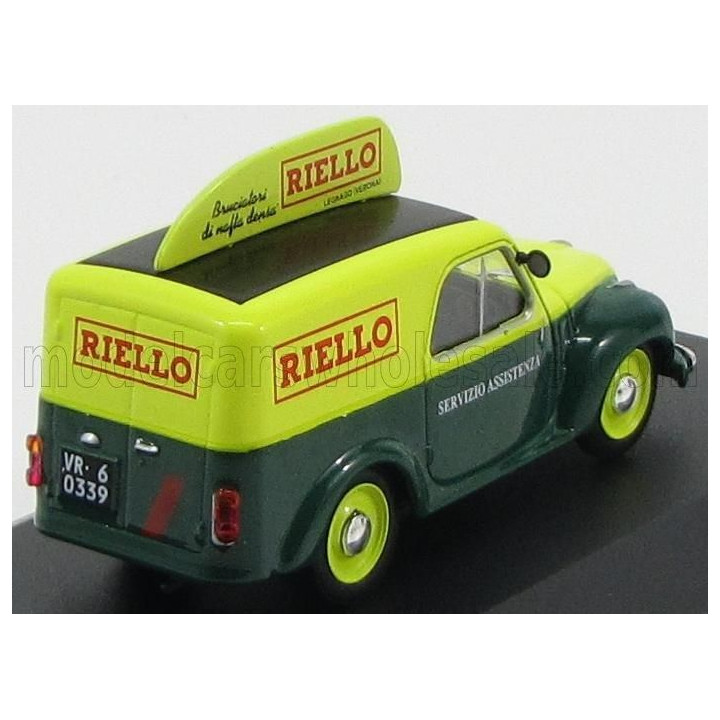EDICOLA FIAT 500C FURGONCINO VAN RIELLO 1959 - GREEN YELLOW 1/43