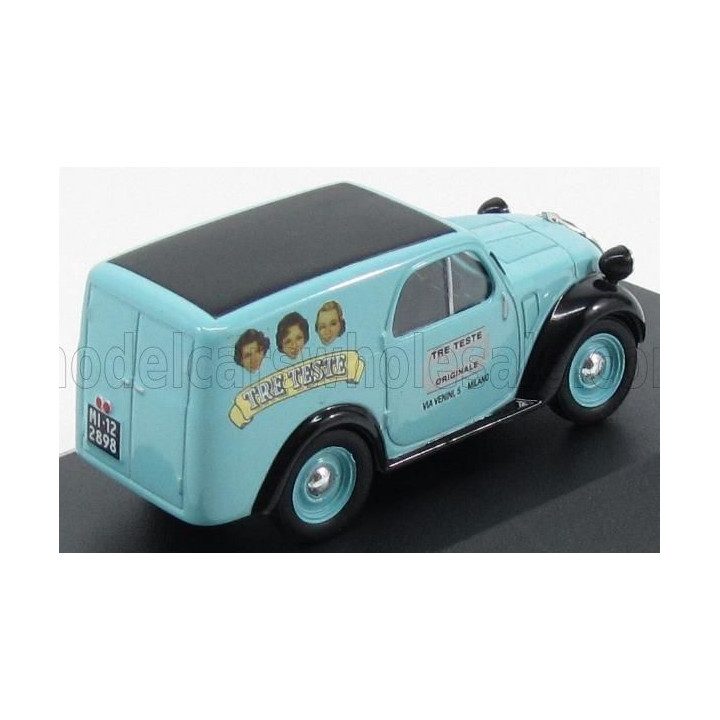 EDICOLA FIAT 500A FURGONCINO VAN TRE TESTE 1948 - LIGHT BLUE BLACK 1/43