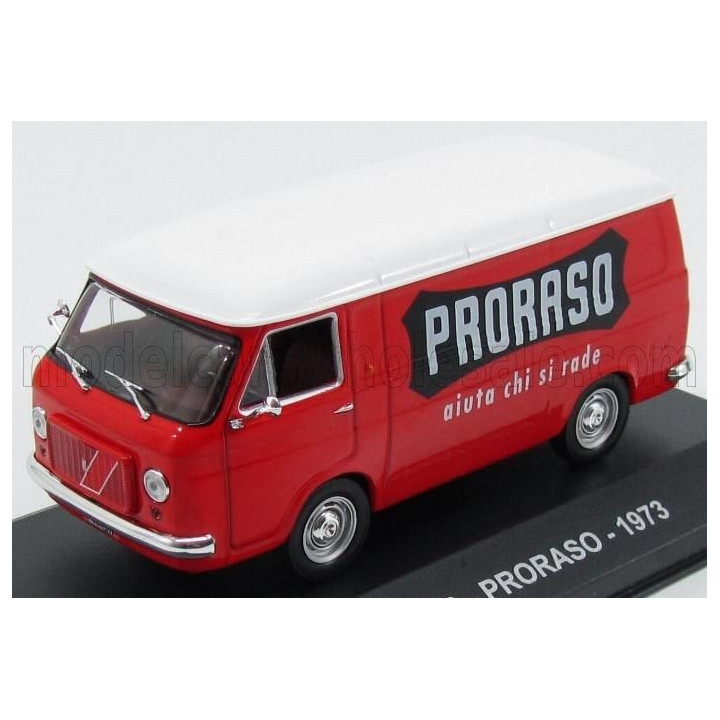 EDICOLA FIAT 238 VAN 1973 - PRORASO AIUTA CHI SI RADE - RED WHITE 1/43