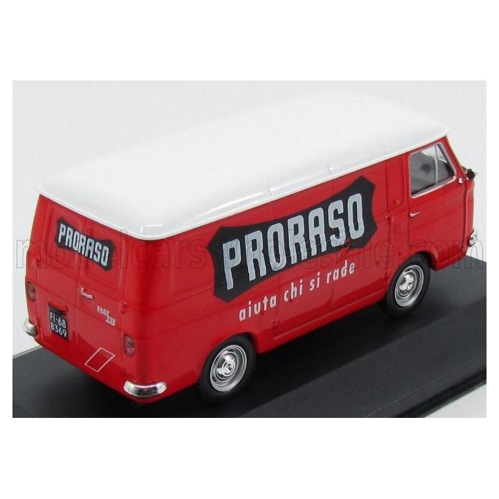 EDICOLA FIAT 238 VAN 1973 - PRORASO AIUTA CHI SI RADE - RED WHITE 1/43
