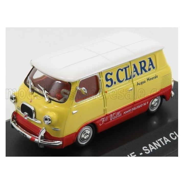 EDICOLA FIAT 600 FURGONE VAN SANTA CLARA 1962 - YELLOW RED WHITE 1/43