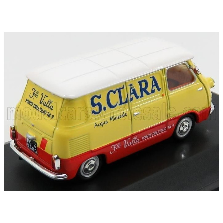EDICOLA FIAT 600 FURGONE VAN SANTA CLARA 1962 - YELLOW RED WHITE 1/43