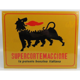 EDICOLA ACCESSORIES METAL PLATE TARGA SUPERCORTEMAGGIORE AGIP (34.0cm X 26.0cm) - YELLOW 1/43