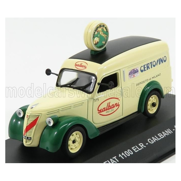 EDICOLA FIAT 1100 ELR VAN GALBANI CERTOSINO DEPOSITO DI MILANO 1951 - CREAM GREEN 1/43